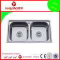 one piece double bowl kitchen sinks with strainer,custom made kitchen sink overflow